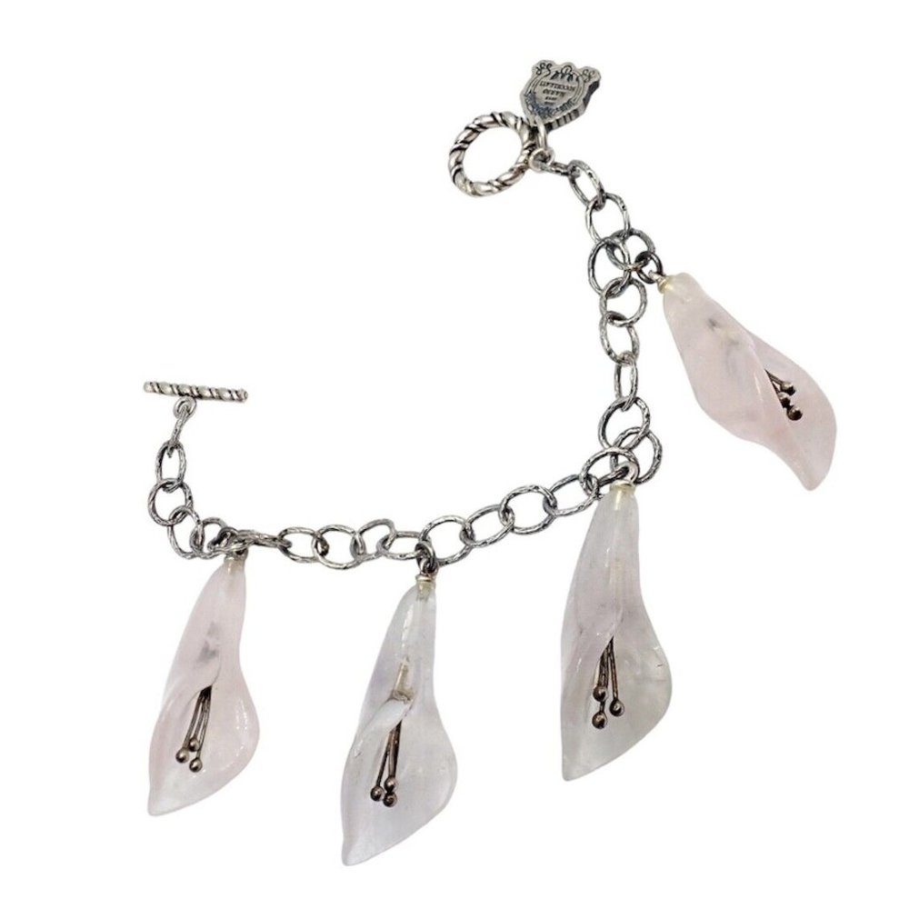 Rare! Vintage Mario Buccellati Silver Quartz Calla Lily Bracelet